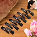Set of 12 durable Matt Black Metal Tik Tak Hair Clips for secure styling.
