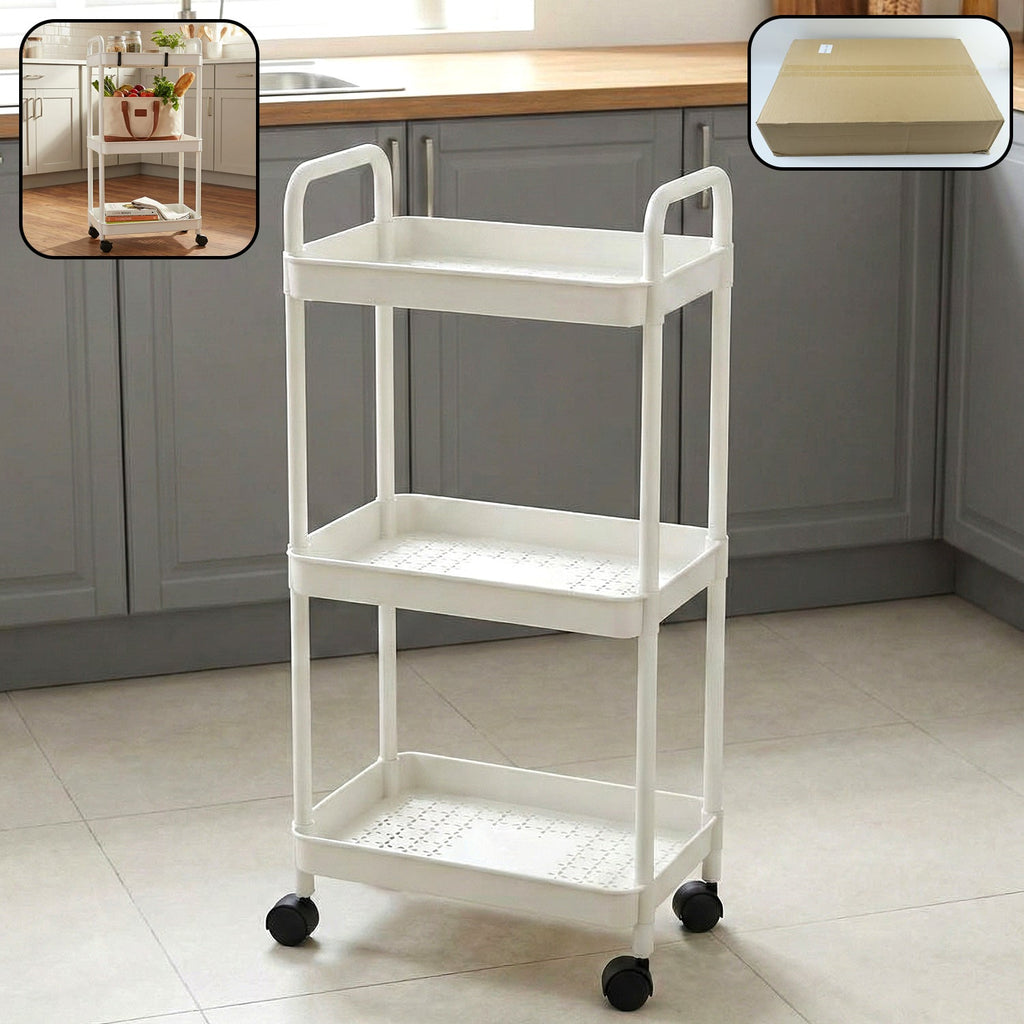 Compact rolling rack with built-in handles for easy mobility