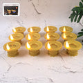 Set of 12 water sensor LED golden diyas glowing softly
