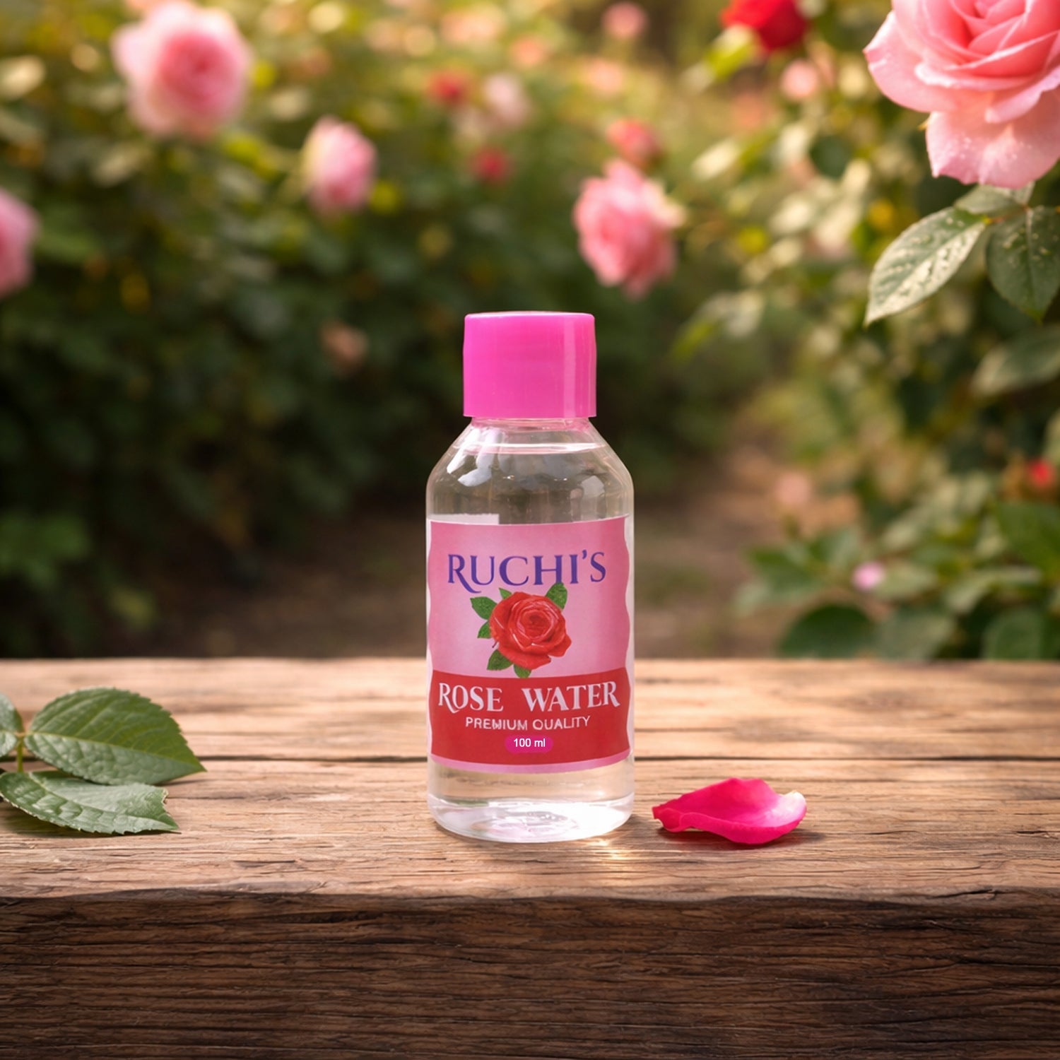 Premium rose water skin toner and face mist in 100ml bottle