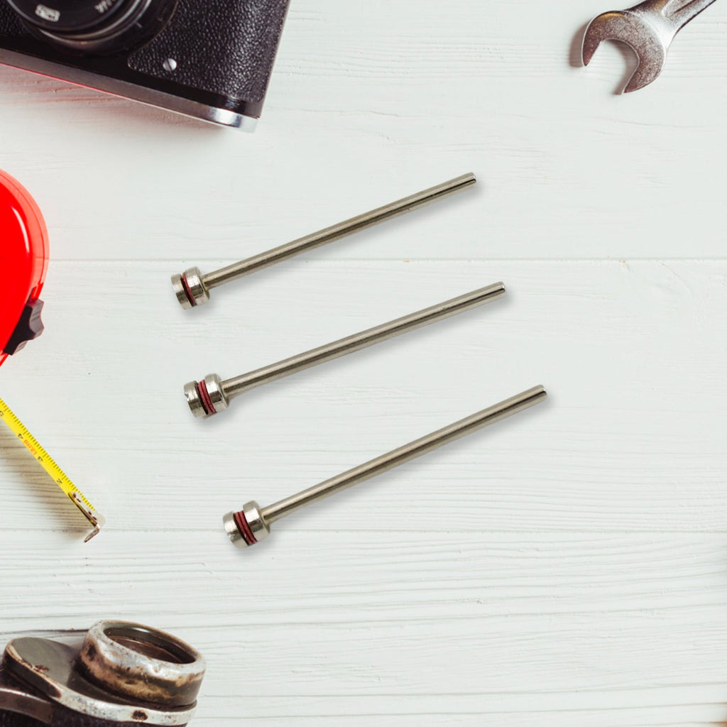 Three Cut-Off Wheel Screw Mandrels neatly arranged in a set.