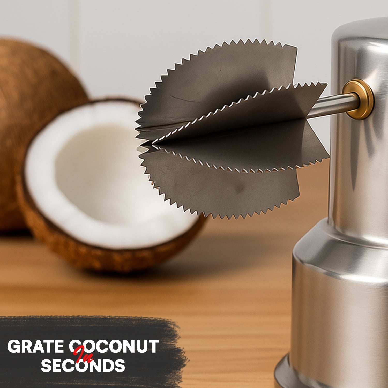 Kitchen coconut scraper featuring vacuum lock for stable and safe use