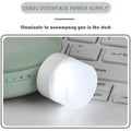 Close-up of a compact USB bulb emitting bright white light for room illumination.