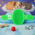 Pet grooming bath brush with soft bristles and adjustable hand strap for dogs and cats