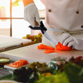 2-in-1 Food Chopper with ergonomic handle, ready to slice vegetables.