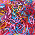 Multicolor elastic rubber bands for versatile office and home organization.