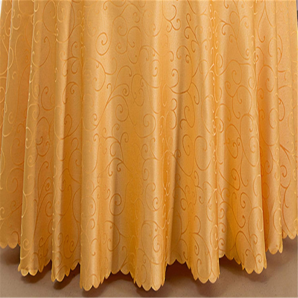 Folded reusable table cloth made of thick polyester fabric ready for use.