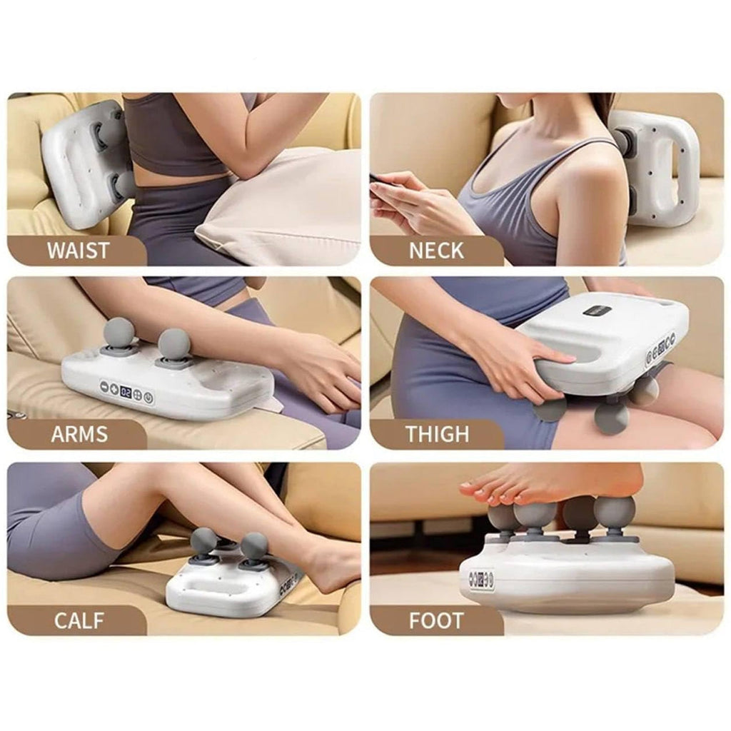 Portable muscle massage gun with 6 interchangeable heads for full body pain relief