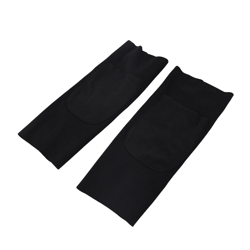 Close-up showing thick elbow padding on protective arm sleeves