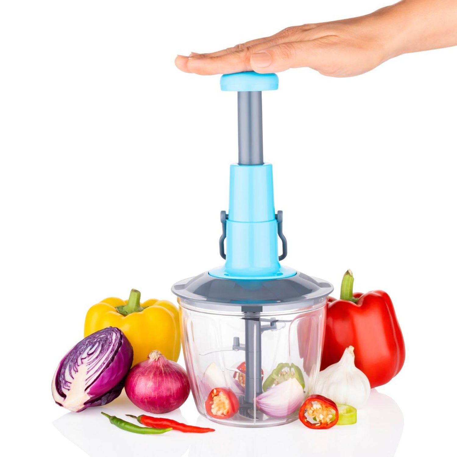 BladeSpin sharp 6 stainless steel blades used for chopping vegetables