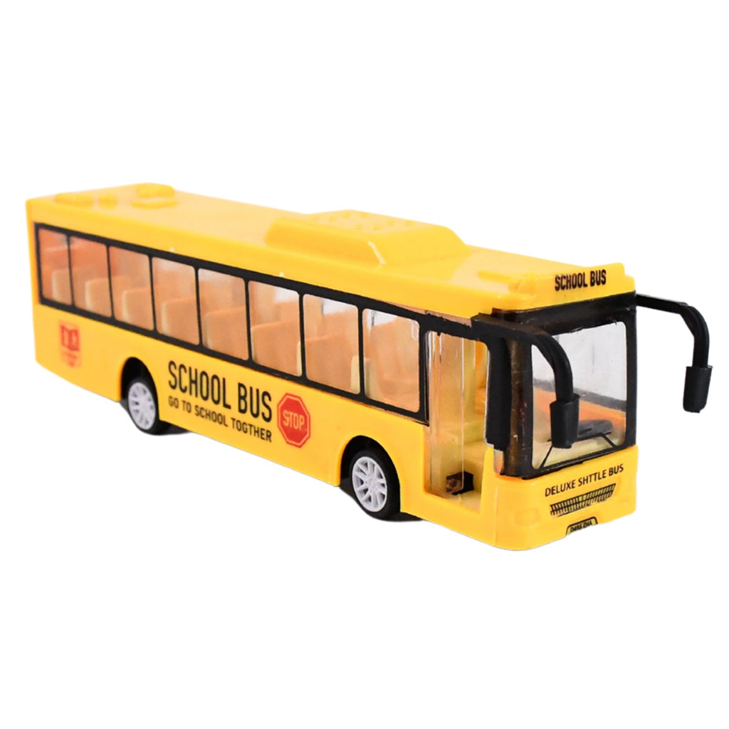 Metro style yellow mini bus toy model for play and display