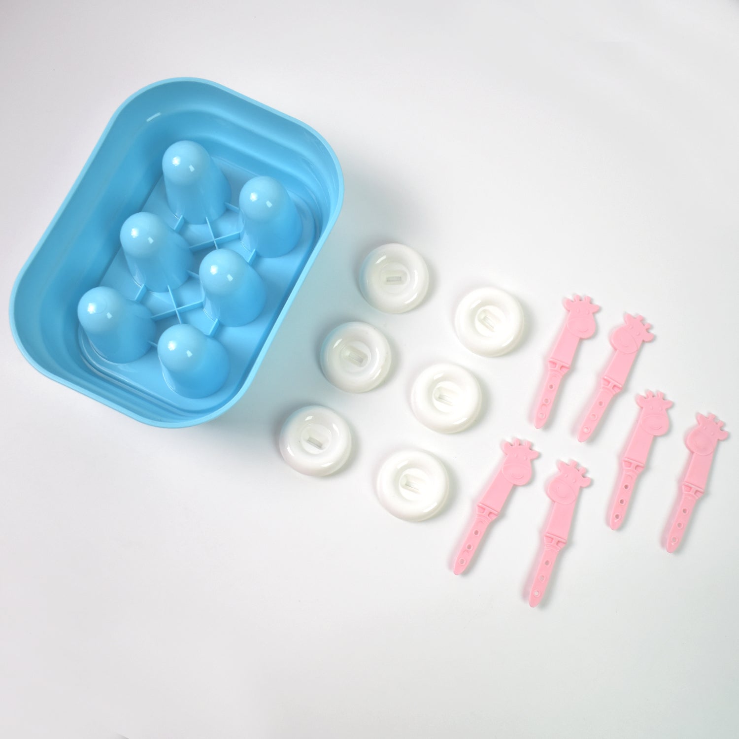 Group of giraffe-shaped ice molds displayed together