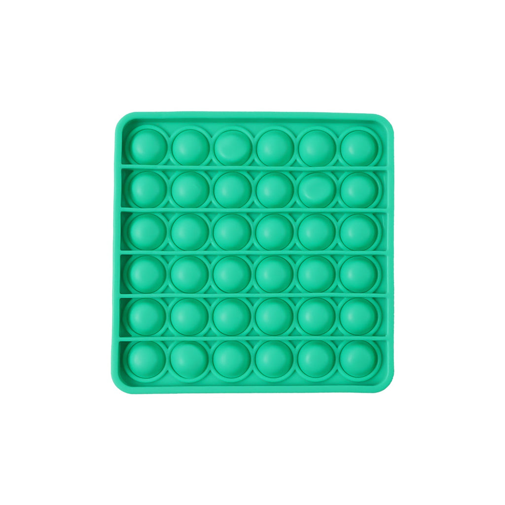 Square-shaped silicone Pop It toy in detail
