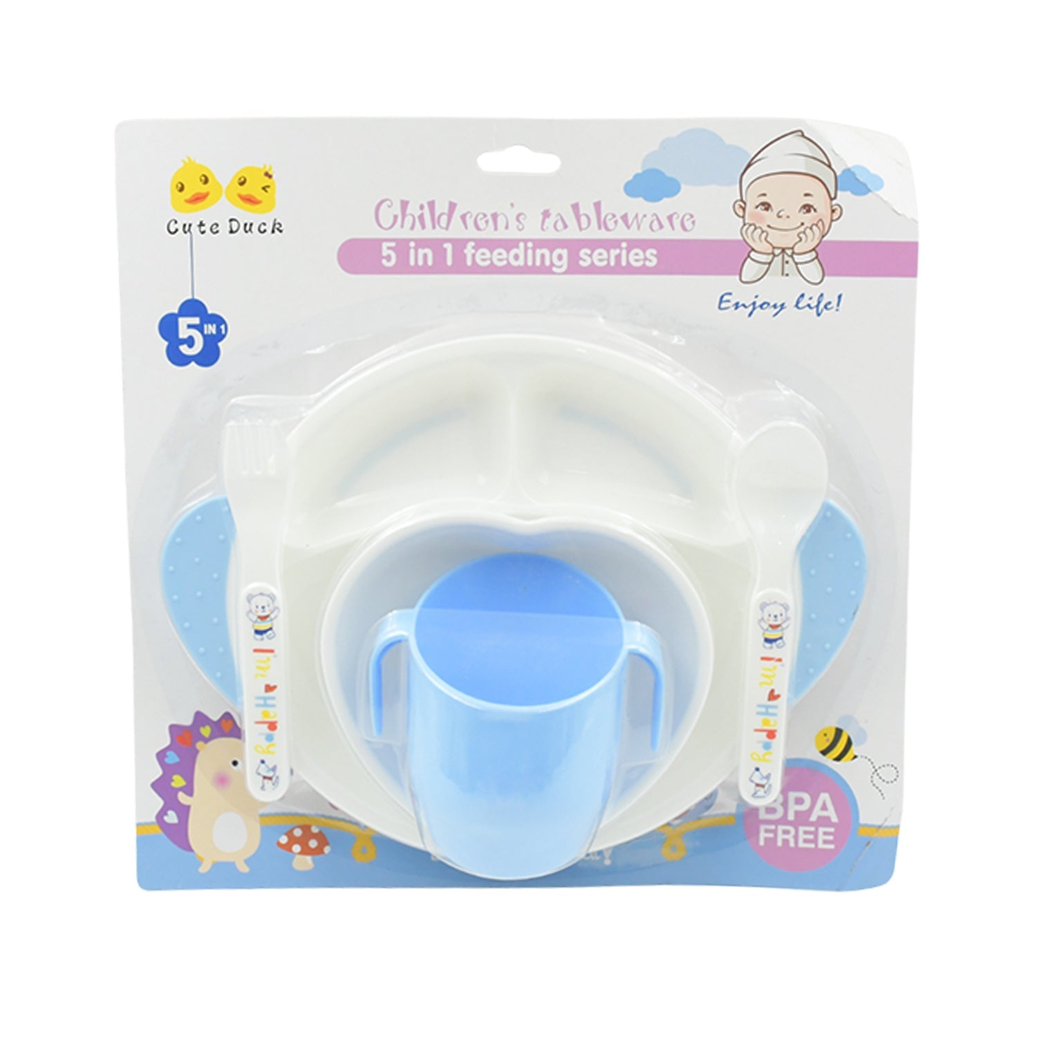 Child-friendly 5-piece feeding set in vibrant colours for engaging mealtimes.