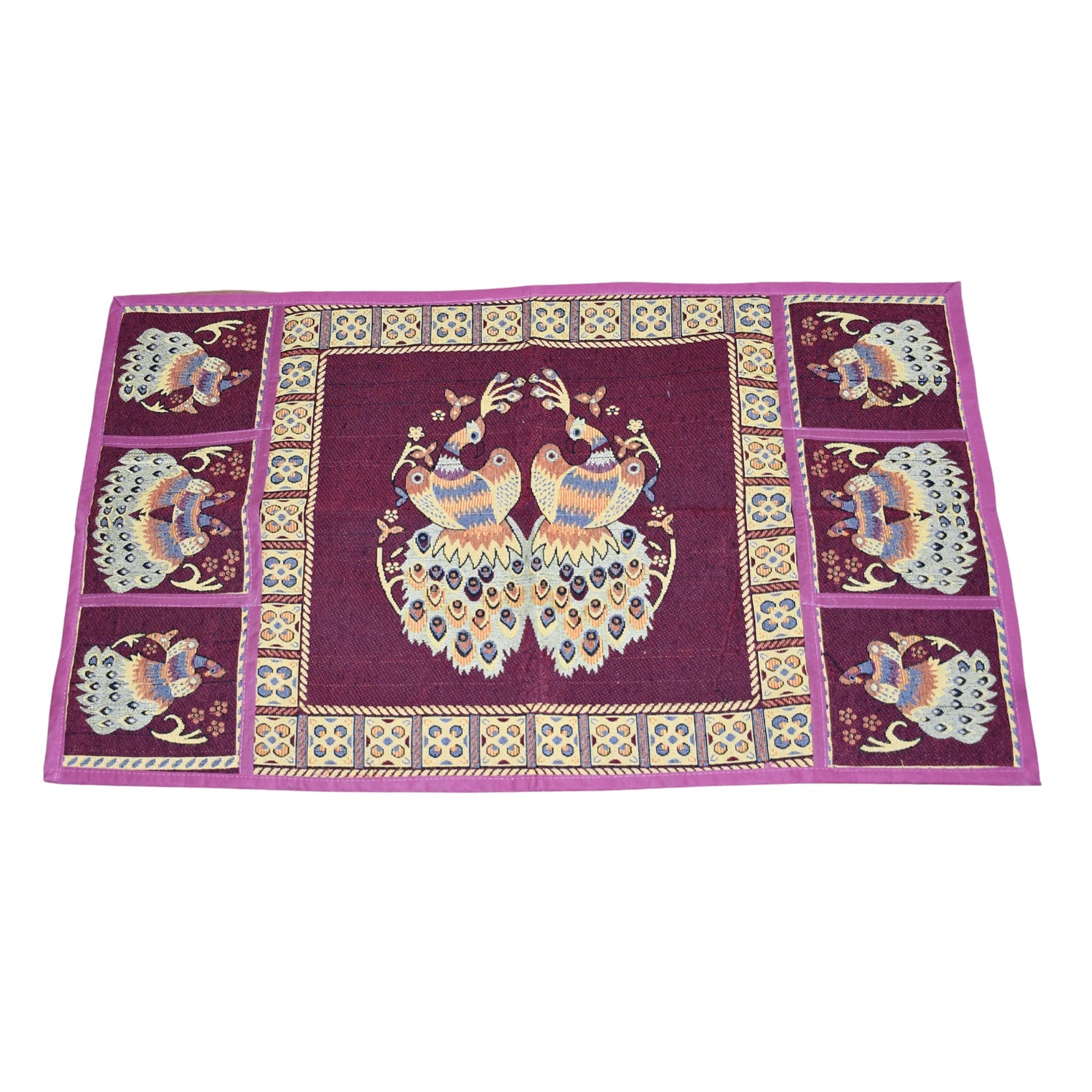 Overhead view of the cotton fridge top cover protecting the refrigerator surface.