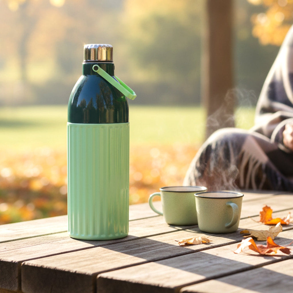 Reusable insulated water bottle suited for office and gym hydration