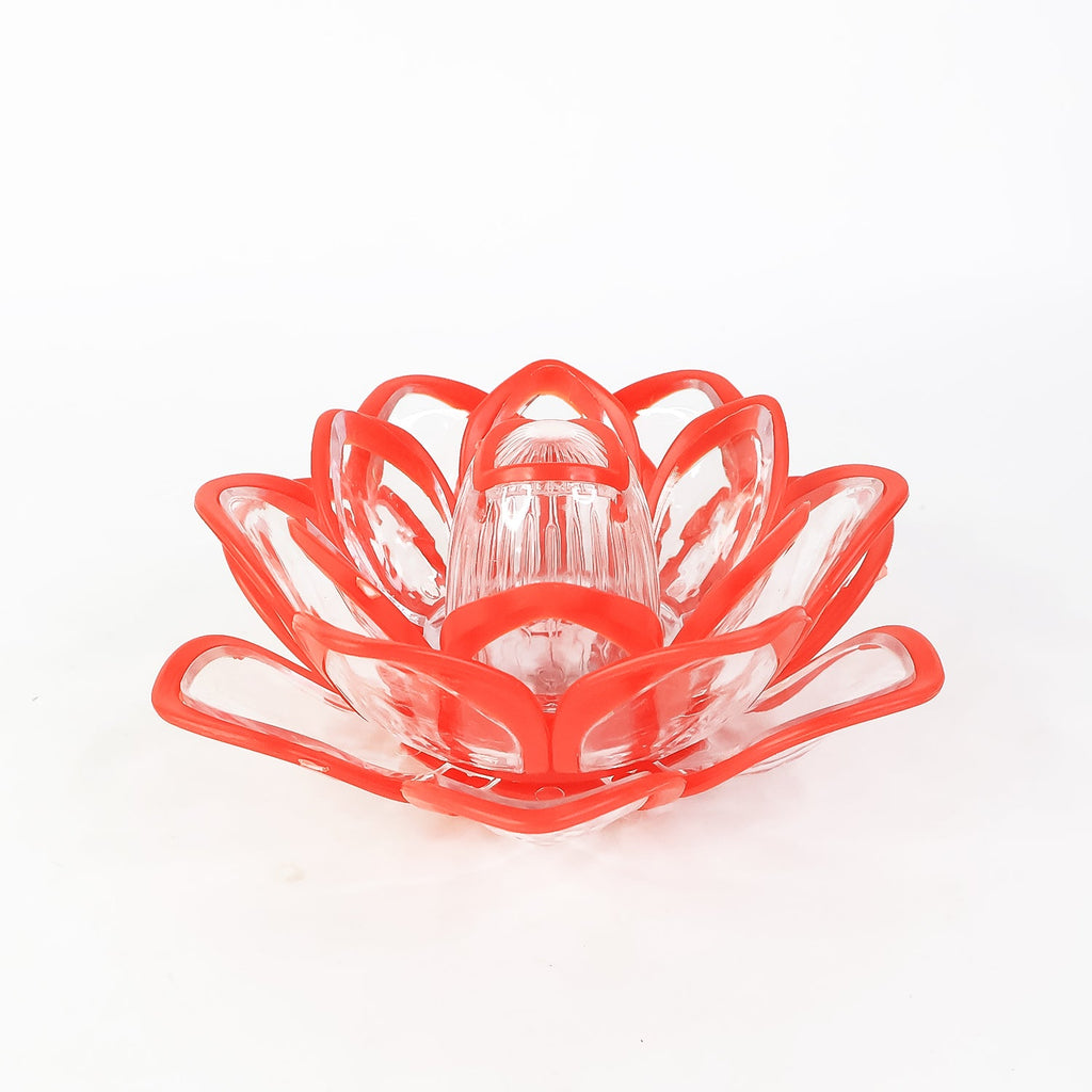 Decorative lotus LED candle light glowing softly for celebrations