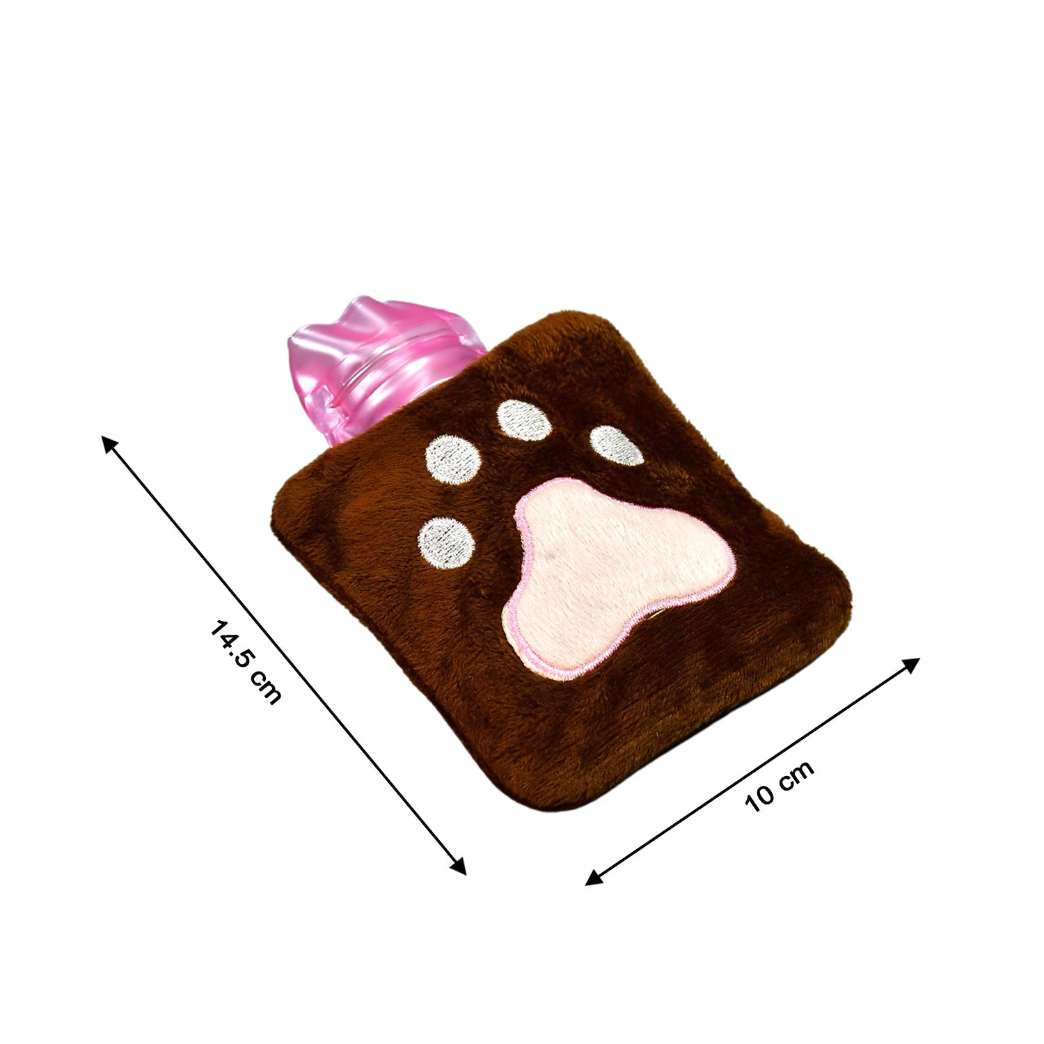 Durable natural rubber Paw Print hot water bag.