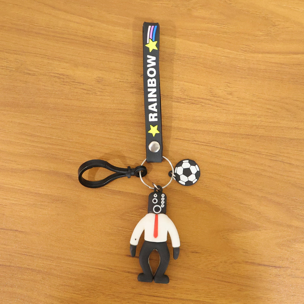Sporty and decorative cartoon football boy keyring for kids and football lovers