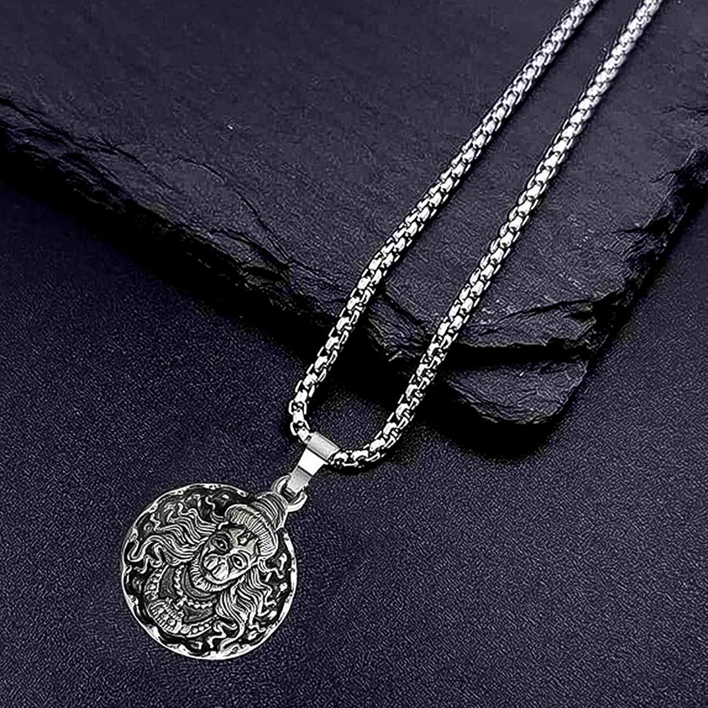 Detailed view of the Hanuman Locket with its accompanying chain.