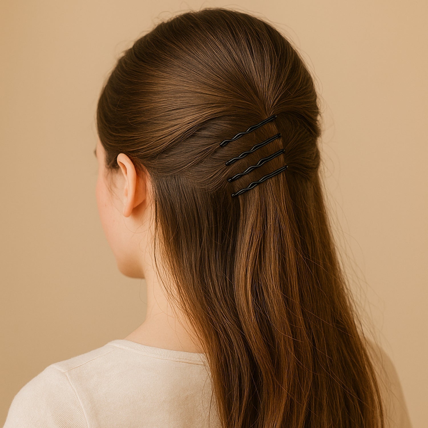 Pack of black hair pins perfect for braids and buns