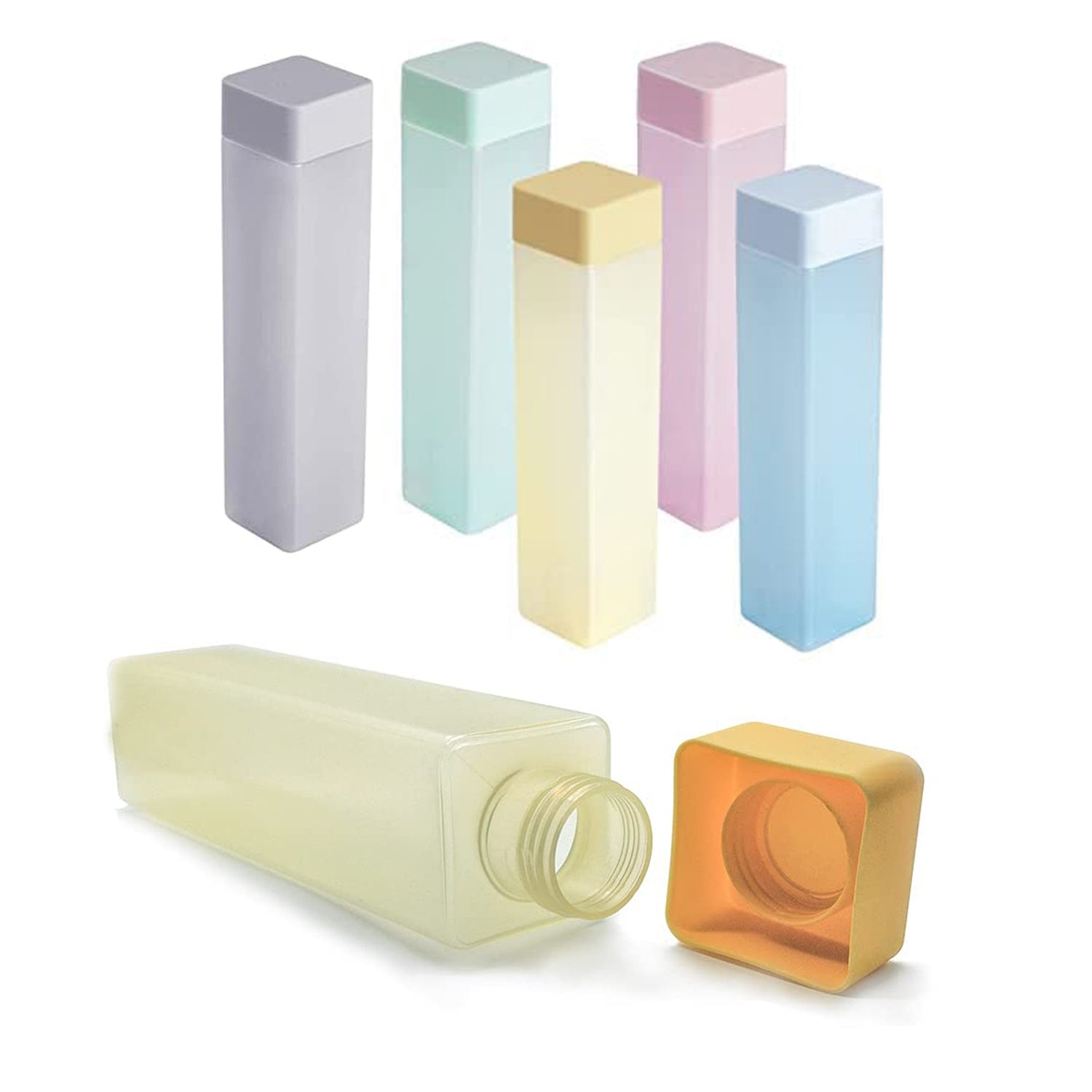 Sleek side profile of a modern, ergonomic plastic water bottle.