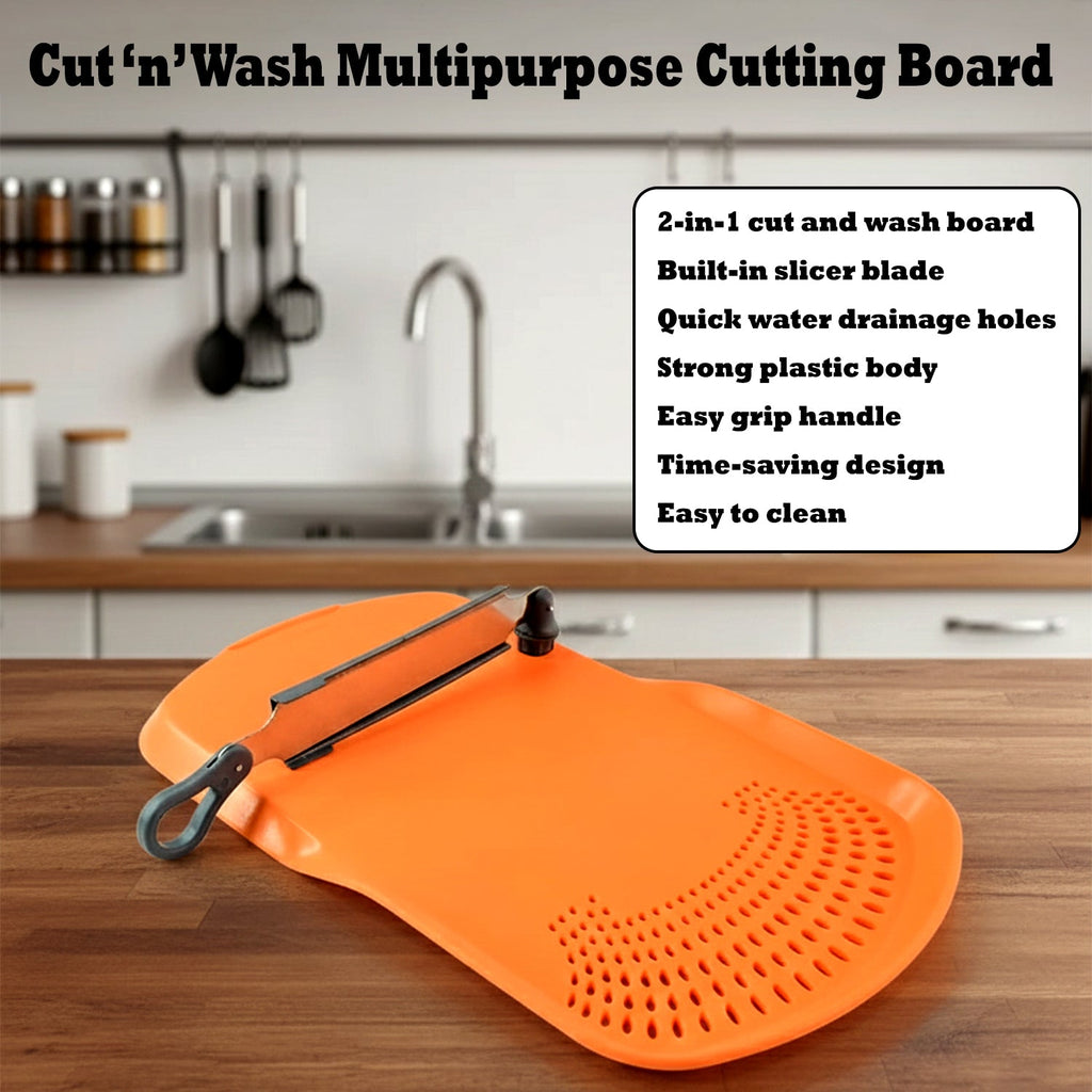 Packaged Apex Cut 'n' Wash multipurpose cutting board with knife