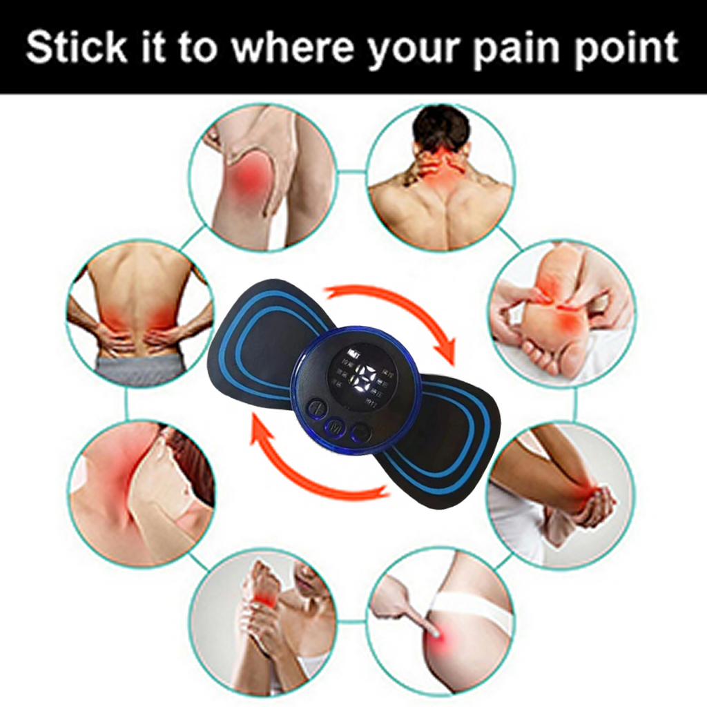 USB-rechargeable neck massager with cable for convenient power.