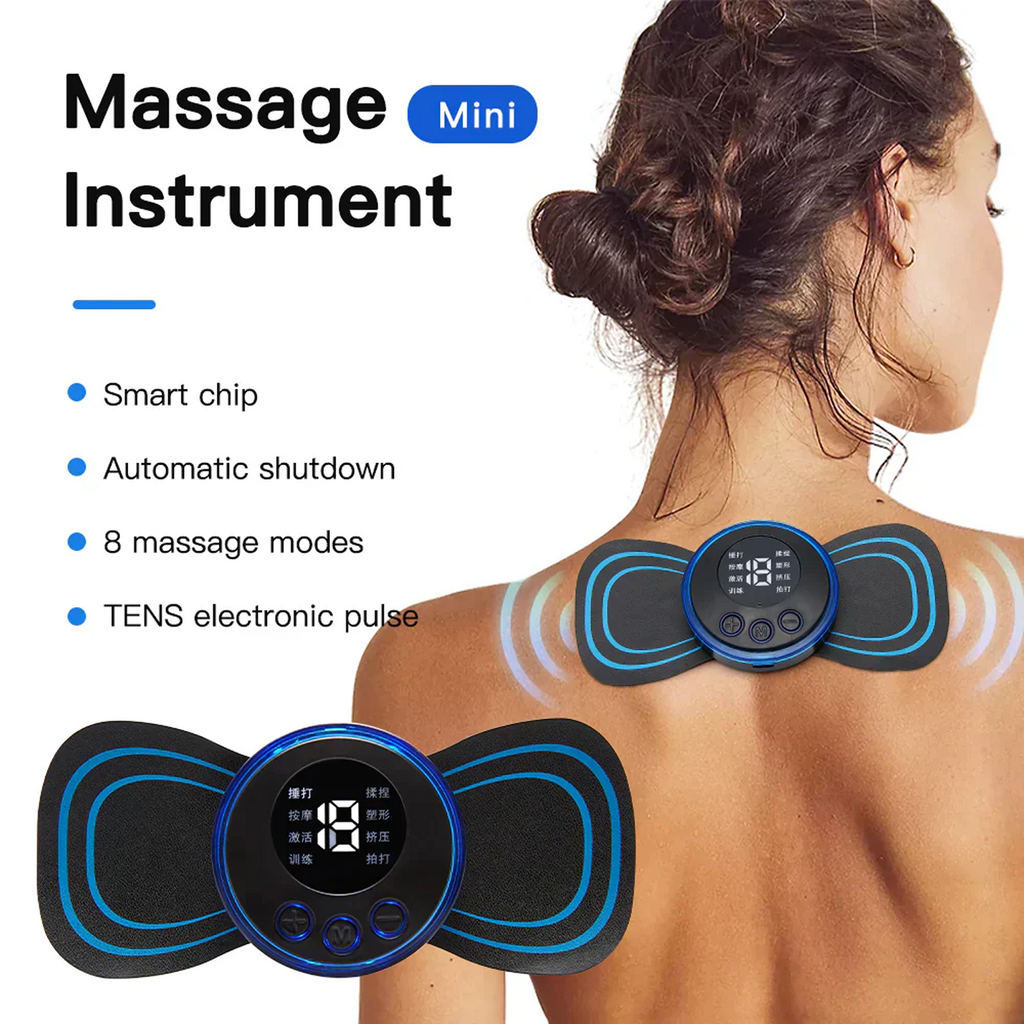 Lymphatic drainage massager being applied to the shoulder area.