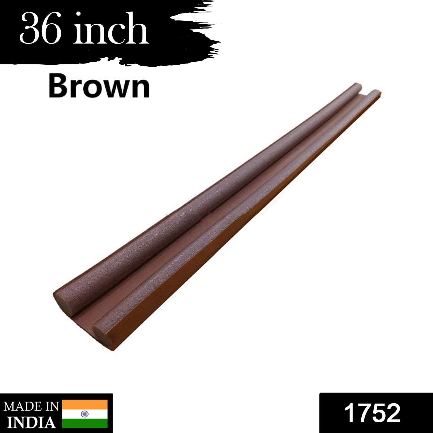 Flexible door draft guard protecting against dust and cold air.