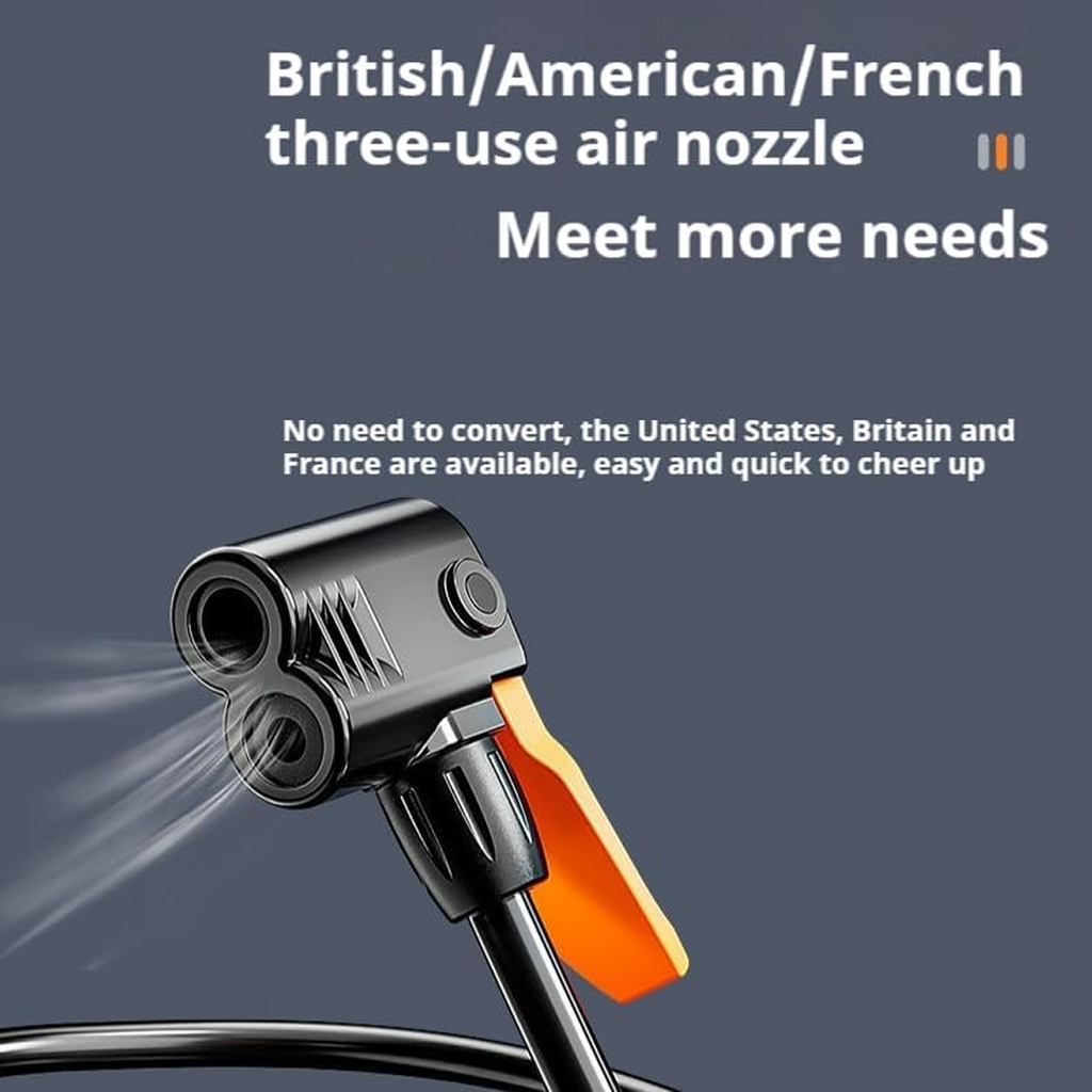 Side view of the Mini Foot Pump highlighting its compact and portable size.