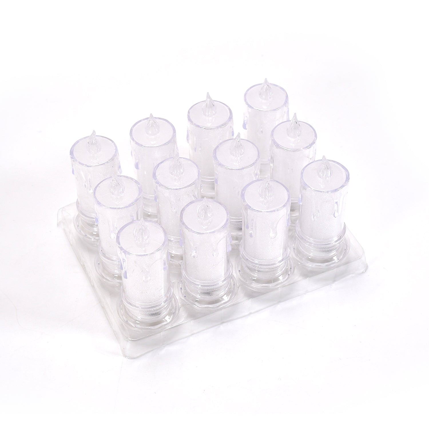 A single Melted Design Flameless Candle demonstrating its realistic flicker and safe LED light.
