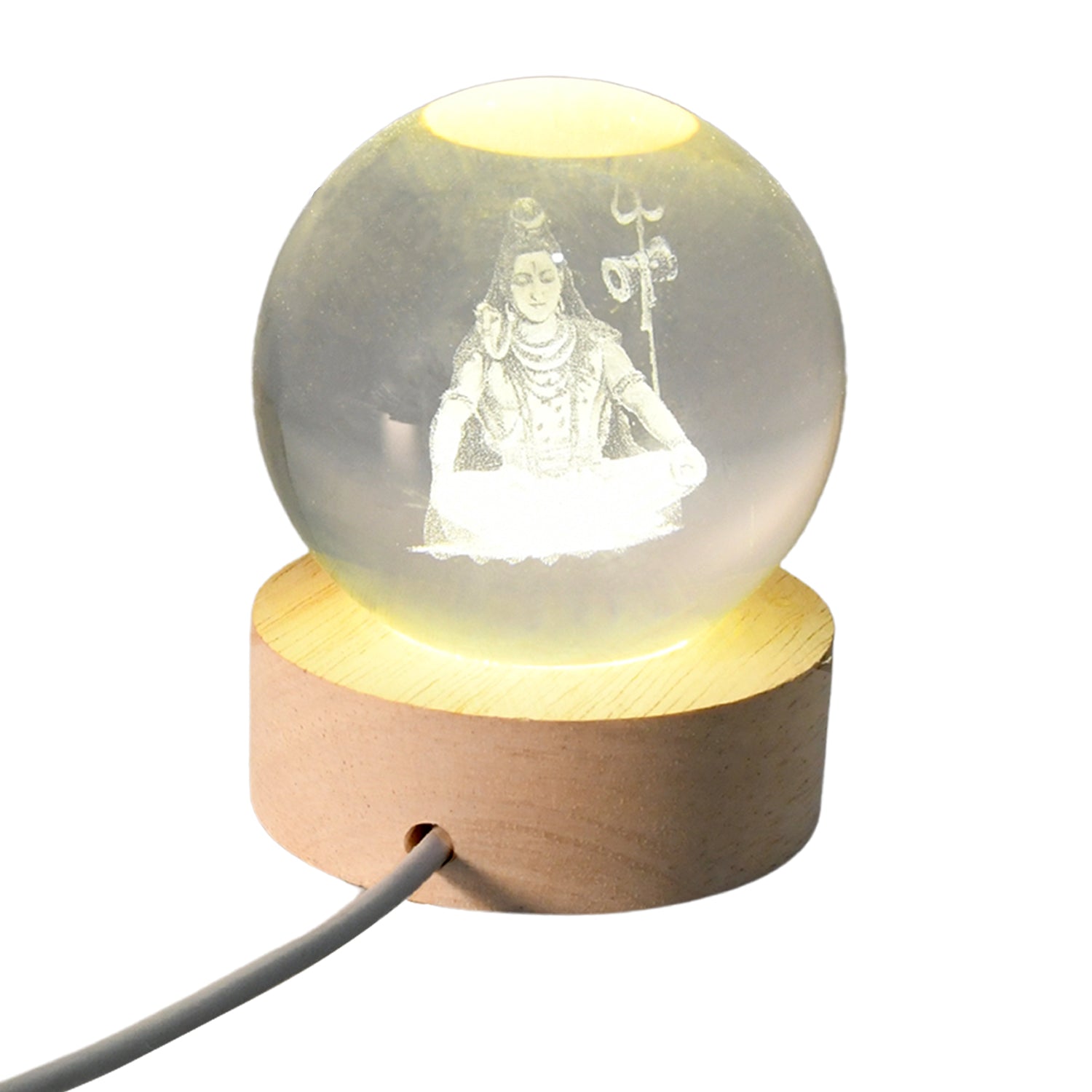 Another view of the 3D Crystal Ball Lamp, displaying a different celestial design within the sphere.