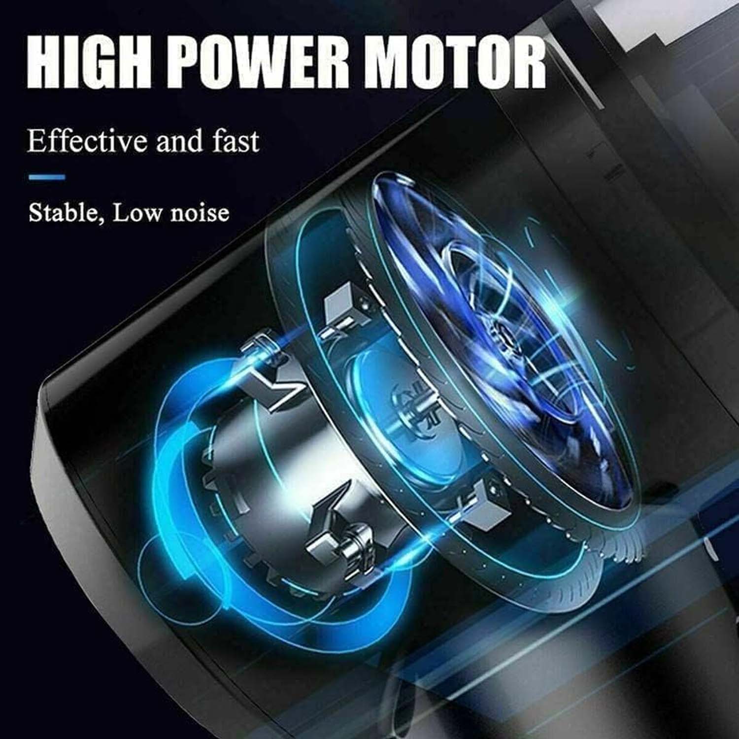 Close-up shot of the Mini Car Vacuum's powerful suction mouth.