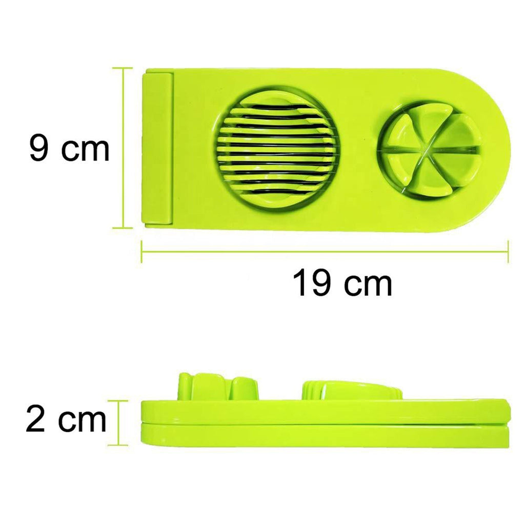 Quickslice egg slicer showing perfectly uniform slices of a boiled egg.