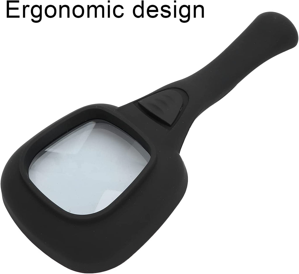 Bright LED magnifying glass, perfect for seniors reading small print effortlessly.