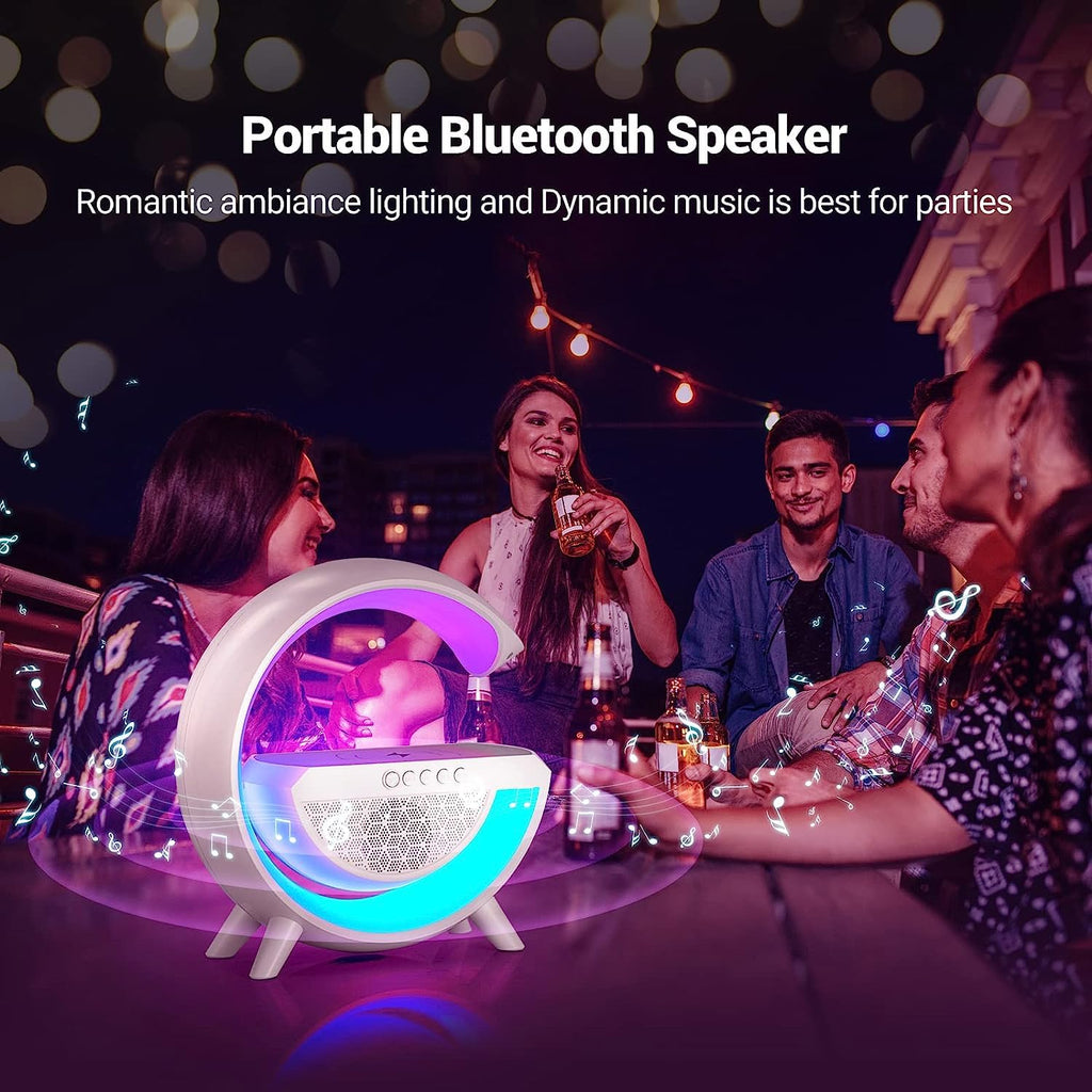 An LED night lamp illuminating a bedroom with soft, ambient light.