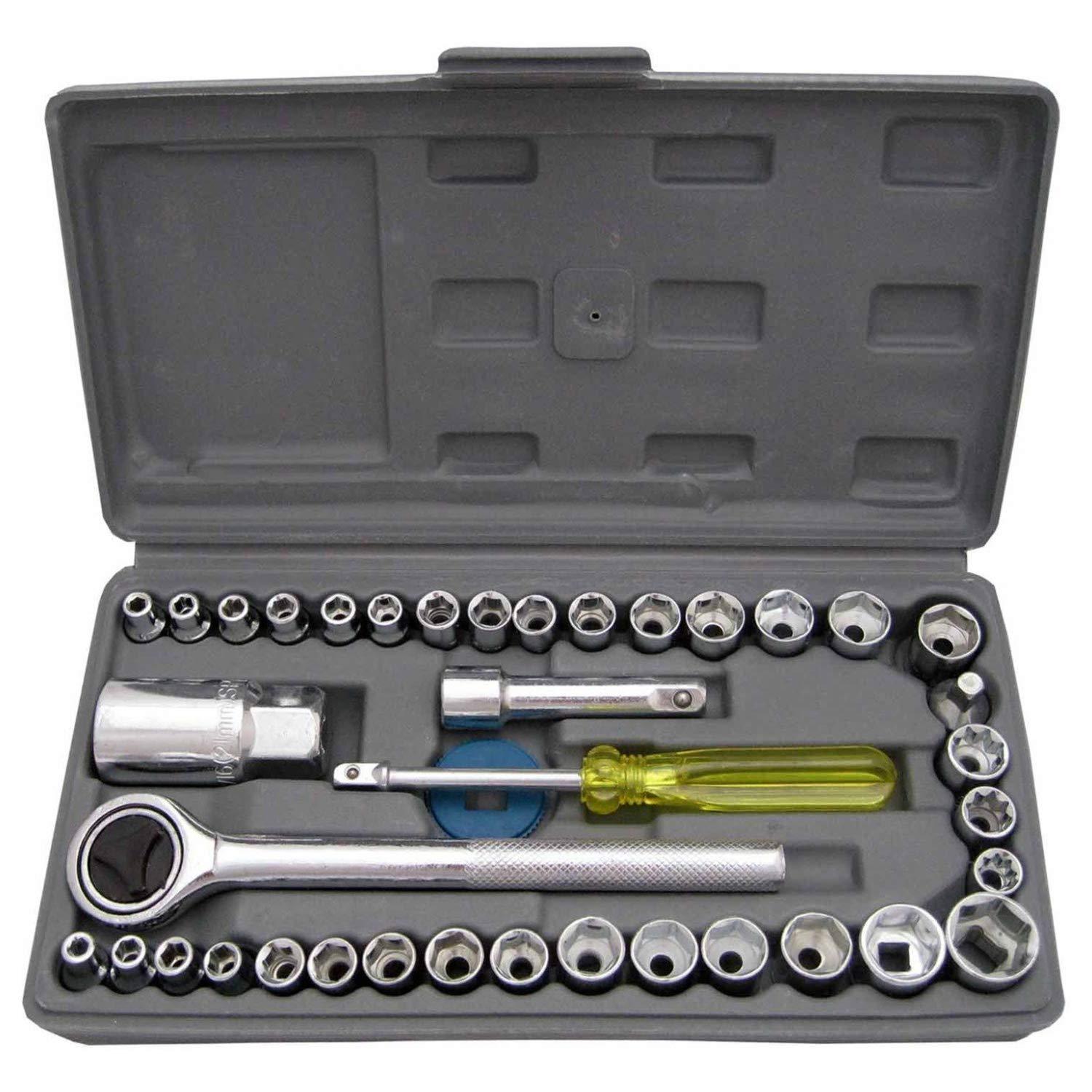 The Wagtail 40-piece socket toolkit neatly organized in its open portable case.