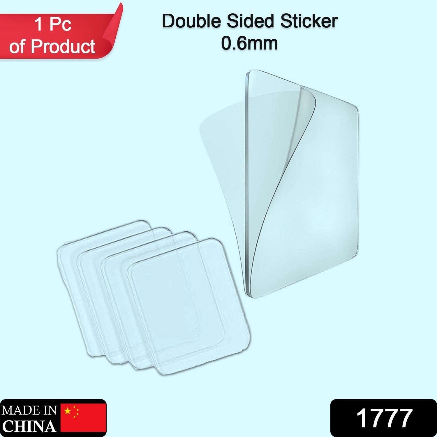 Transparent double-sided tape securely holding an item on a wall at home.