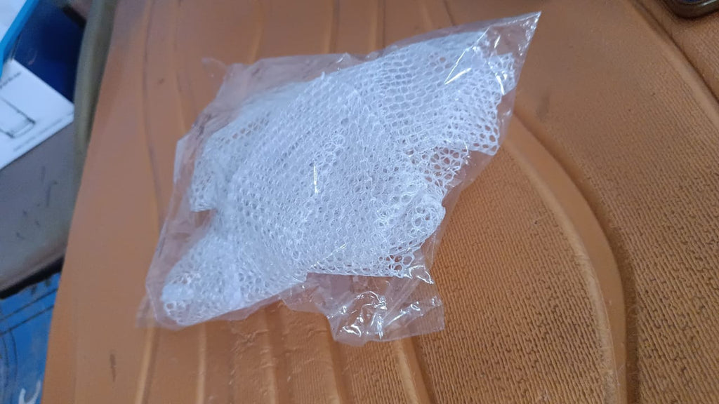 Close shot of fan cover mesh with cartoon character print