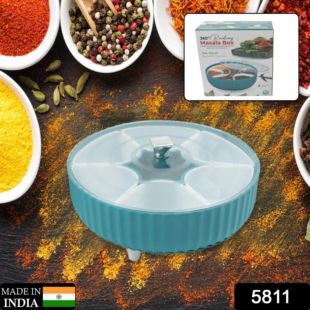 Airtight dry fruit organizer displaying its smooth 360-degree rotating base.