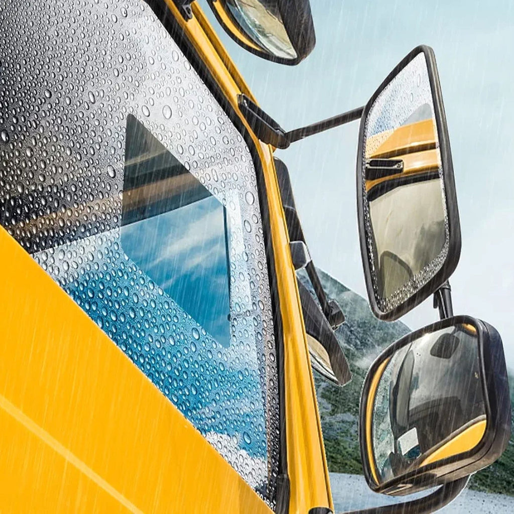 Complete mirror protection film installation kit with wipes and applicator card