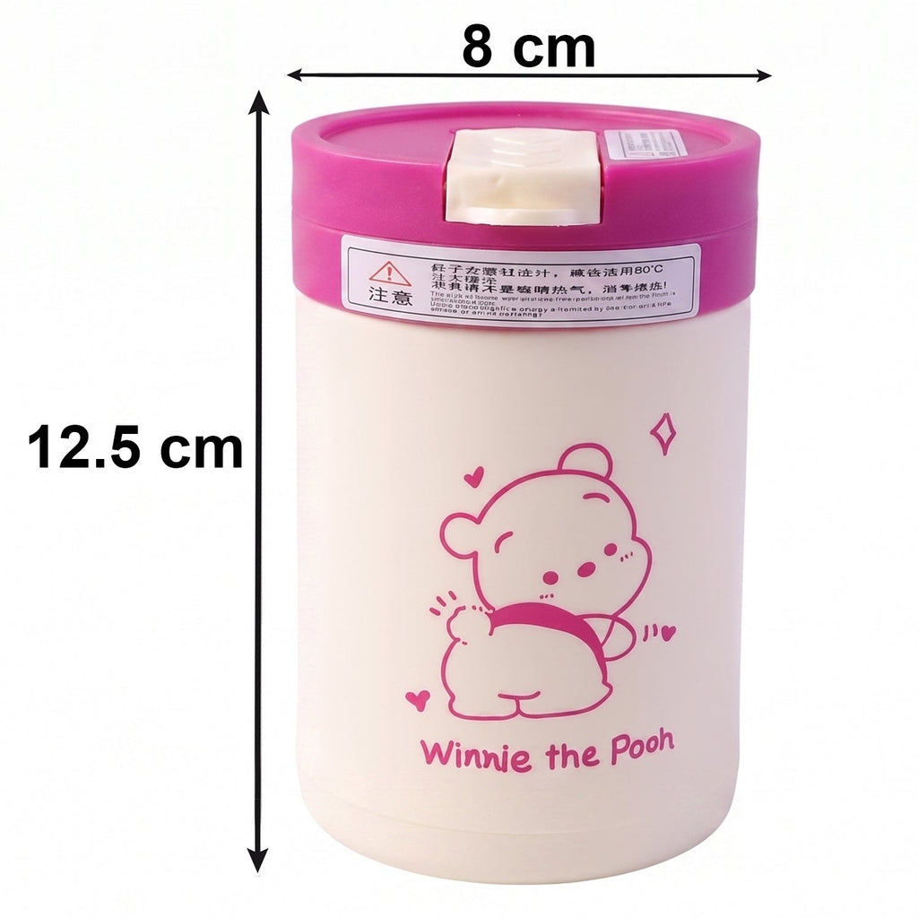 Aesthetic glass tumbler with cartoon print, lid, and straw