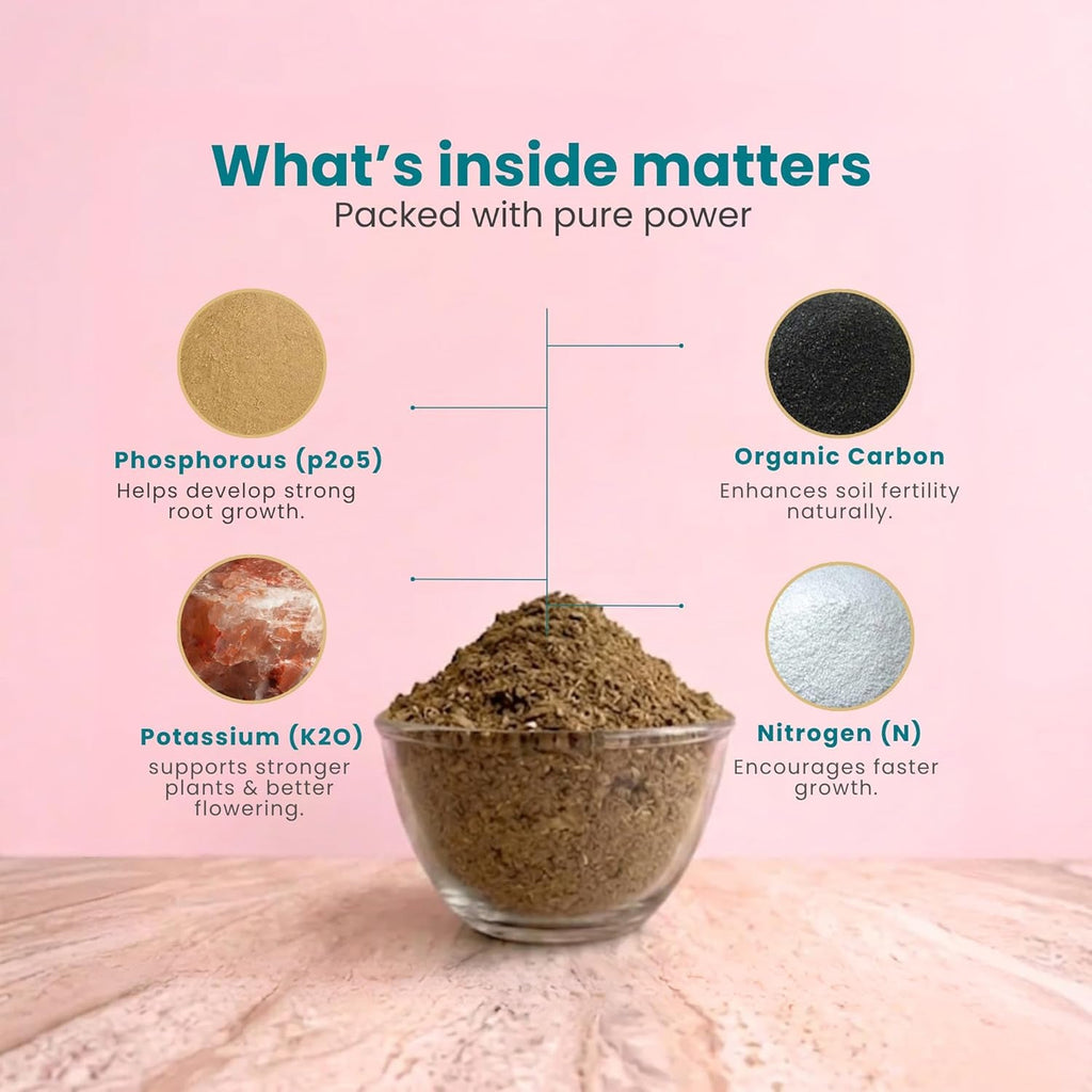 800g cow dung powder as a soil conditioner for plants