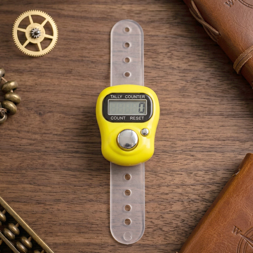 Digital finger tally counter portable device worn on finger with LCD display