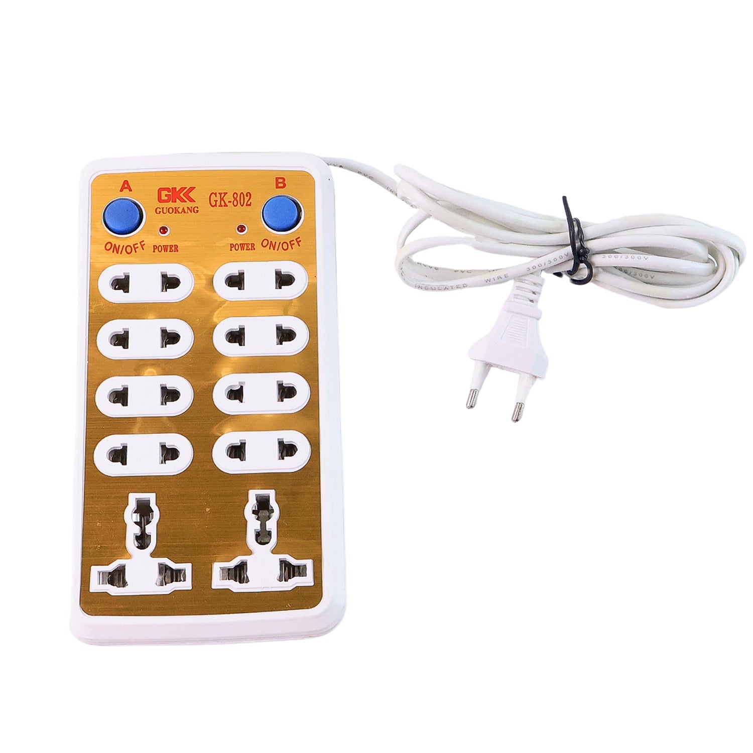 The durable Tetherix 220V power strip with a long cable for flexible placement.
