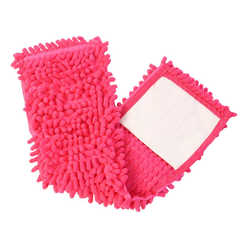 Chenille mop refill pad folded displaying softness and wipe surface