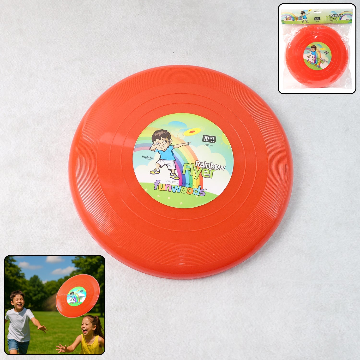 Big outdoor flying disc with aerodynamic plastic design for smooth throws