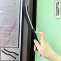 Two-piece corner cleaning brush set with long handles and stiff bristles