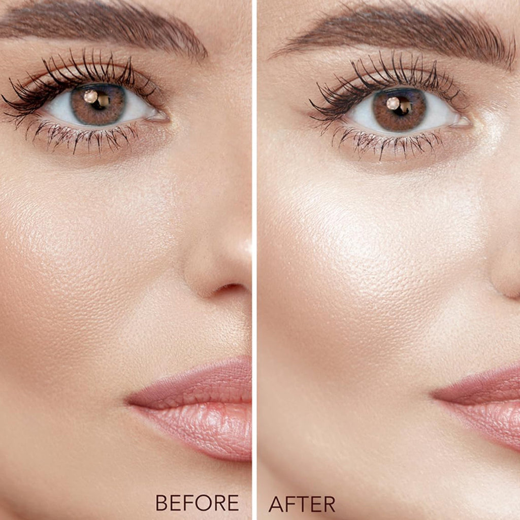 Close-up of shimmering highlighter powder for soft blend finish
